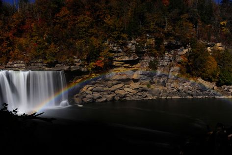 Cumberland falls moonbow mystical Cumberland Falls Kentucky, Rainbow Shots, Cumberland Falls, Pitch Dark, Moon Photos, Yosemite Falls, Victoria Falls, Fall Travel, Weekend Trip