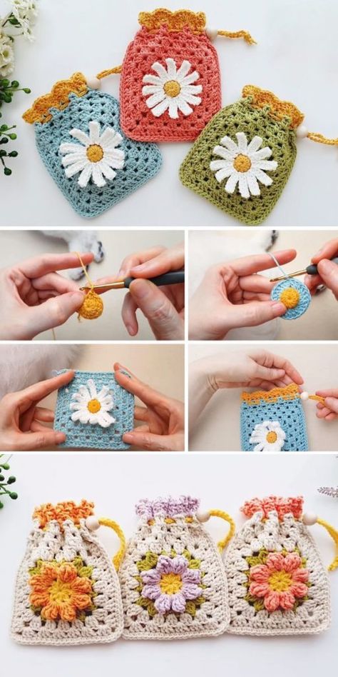 Crochet Studio, Designs Aesthetic, Crocheted Bags, Bags Pattern, Free Crochet Bag, Crochet Bag Pattern Free, Crochet Pouch, Easy Crochet Projects, Cozy Crochet