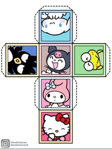 Cinnamoroll, Kuromi, My Melody, Hello Kitty, Keroppi, Badtz Maru. My Melody Blind Bag, Hello Kitty Blind Bag, Kuromi Origami, Kuromi Papercraft, Sanrio Papercraft, Hello Kitty Keroppi, Cinnamoroll Kuromi, Kuromi My Melody, Paper Toys Template