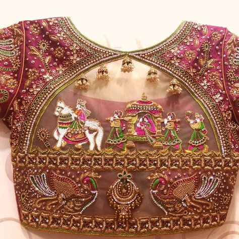 16 Unique beautiful Blouse Designs For Wedding Palanquin Design, Blouse Designs For Wedding, Wedding Blouses, Dress India, Indian Blouse Designs, Blouse Necklines, Latest Bridal Blouse Designs, Wedding Drawing, Blouse Designs Catalogue