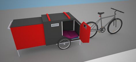 Small Trailers, Homeless Housing, Bike Trailers, Bicycle Trailers, Bike Cargo Trailer, A Frame Cabin Plans, Bicycle Camping, Trailer Diy, Bike Motor