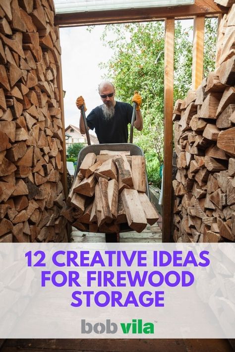 Creative Firewood Storage Outdoor, Wood Burner Storage Ideas, Firewood Storage Outdoor Snow, Wood Stacks Ideas, Cord Wood Storage, Wood For Fireplace Storage, How To Keep Firewood Dry, How To Store Wood Outside, Woodpile Storage Ideas