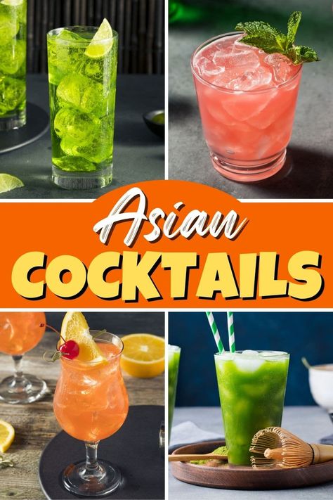 Asian Punch Recipe, Chinese Drink Recipes, Hibachi Party Drinks, Asian Inspired Cocktails Drinks, Chinese Drinks Traditional, Asian Alcoholic Drinks, Asian Drinks Cocktails, Japanese Inspired Cocktails, Asian Cocktails Recipes