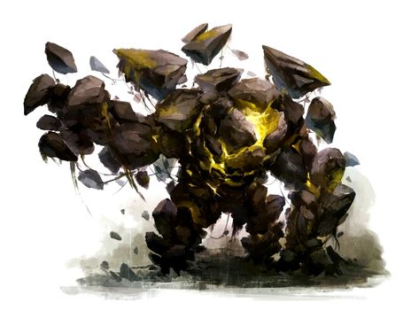 Earth Elemental - Pathfinder PFRPG DND D&D 3.5 5E 5th ed d20 fantasy Earth Golem Fantasy Art, Earth Elemental Fantasy Art, Earth Monster Art, Earth Elemental Art, Rock Monster Art, Boss Monster Concept Art, Rock Golem Art, Earth Elemental Dnd, Rock Monster Concept Art