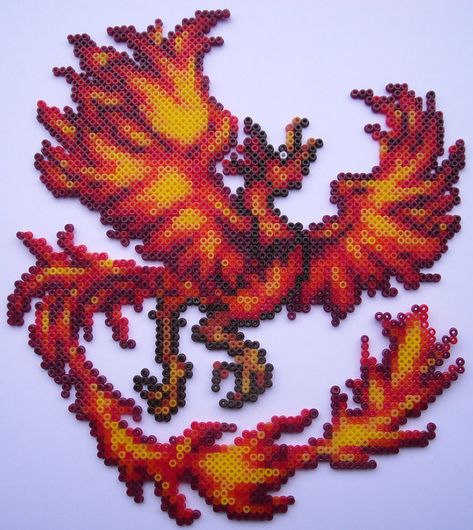 Hama Mini Beads - Phoenix by Alex7190.deviantart.com on @DeviantArt Mini Hama Beads, Hama Mini, Perler Ideas, Fuse Bead Patterns, Perler Bead Templates, Hama Bead, Bead Sprite, Hama Beads Patterns, Melting Beads