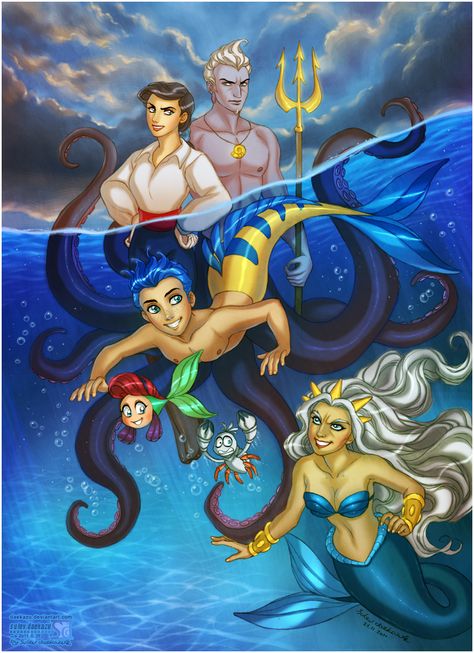 The Little Merman by `daekazu on deviantART Genderbend Disney, Gender Bent Disney, Maui Moana, Arte Pin Up, Karakter Disney, Twisted Disney, Art Disney, In The Ocean, Disney Fun