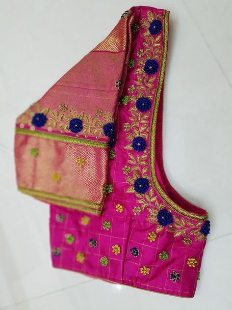 Maggam Works For Blouses, Simple Maggam Work Blouse Designs Simple, Pink Blouse Designs For Saree Maggam Work, Simple Maggam Work Designs For Blouses, Blouse Handwork Designs, Pink Blouse Maggam Work Designs, Latest Simple Blouse Work Designs, Simple Handwork Blouse Design, Blouse Hand Work Designs