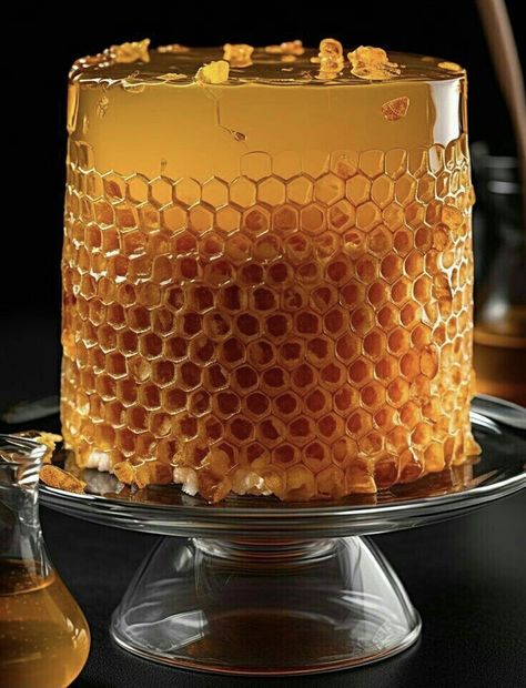 Fancy Desserts Presentation, Metdaan Cakes, Honeycomb Cake, Birthday Cake Decorating Ideas, Honey Packaging, Culinary Art, Baking Cakes, Jelly Cake, Cake Decorating Ideas