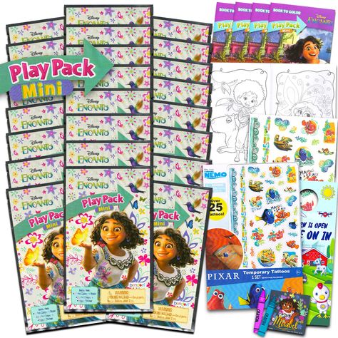 PRICES MAY VARY. Disney Encanto Mini Party Favors Set for Kids - Bundle with 24 Mini Encanto Grab n Go Play Packs with Coloring Pages, Stickers and More (Encanto Birthday Party Supplies). This Encanto party supplies set features 24 mini Grab n Go Play Packs which each include a miniature coloring book, stickers, and coloring utensils. Sure to delight kids, Encanto Play Packs are great to use as party favors, party supplies, goodie bag fillers, non-candy Halloween treats, trick or treat goodies, Encanto Party Favors, Encanto Birthday Party, Encanto Birthday, Grab N Go, Encanto Party, Kids' Party Food, Princess Party Favors, Disney Encanto, Book Stickers