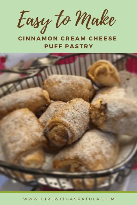 Easy to Make Cinnamon Cream Cheese Puff Pastry - Easy Homemade Recipes Cinnamon Cream Cheese Puff Pastry, Puff Pastry Bundles, Easy Puff Pastry Desserts, Cream Cheese Puffs, Cinnamon Sugar Recipes, Cream Cheese Puff Pastry, Almond Filling, Puff Pastry Cream Puffs, Pastries Recipes Dessert