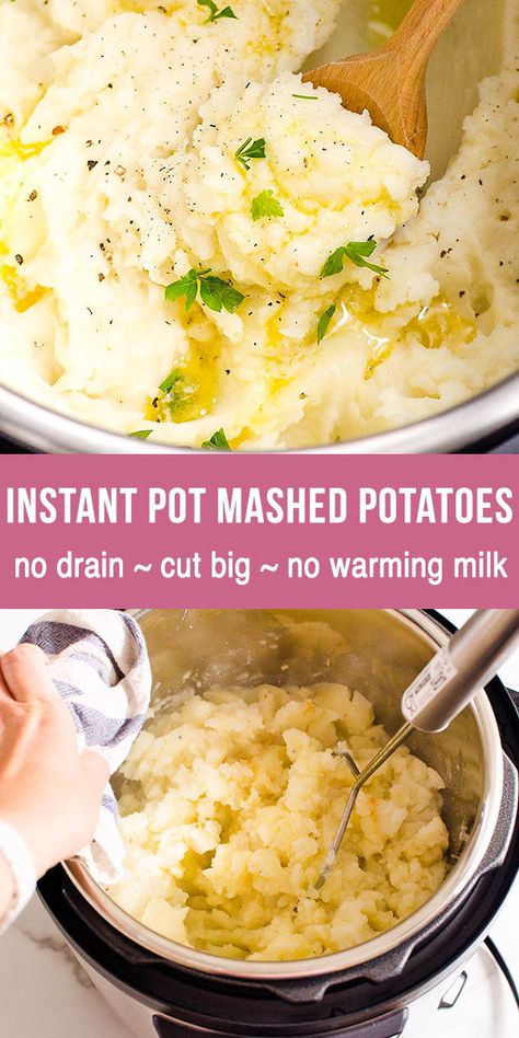 Instapot Mashed Potatoes, Mashed Potatoes With Skin, Pressure Cooker Mashed Potatoes, Instant Pot Mashed Potatoes, Make Mashed Potatoes, Perfect Mashed Potatoes, Easy Mashed Potatoes, Pot Recipes Healthy, Making Mashed Potatoes