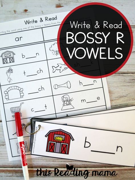 Bossy R Vowels - Write and Read Pack - This Reading Mama Tutoring Reading, Cvce Activities, Bossy R, Pre Reading Activities, Reading Tutoring, Teaching Sight Words, Phonemic Awareness Activities, Cvce Words, Teaching Spelling