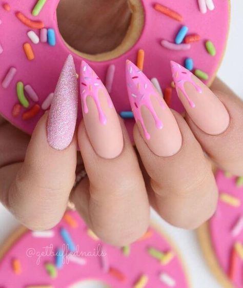 Bright Summer Nails, Anime Nails, Unicorn Nails, Pink Gel, Colorful Nails, Stiletto Nails Designs, Pink Nail, Orange Nails, Nail Arts