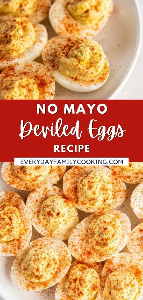 Love deviled eggs but aren’t so fond of mayonnaise? This is the perfect recipe for you! Swap it out for sour cream or Greek yogurt. The results are light, fluffy, and flavorful! No Mayo Deviled Eggs, Deviled Eggs Without Mayo, Deviled Eggs No Mayo, Greek Yogurt Deviled Eggs, Recipes Using Sour Cream, Easy Deviled Eggs, Healthy Deviled Eggs, Keto Deviled Eggs, Devilled Eggs Recipe Best