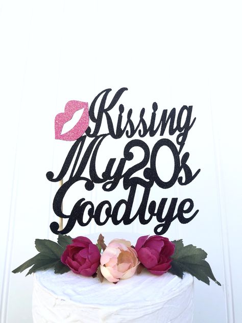 Excited to share this item from my #etsy shop: Glitter "Kissing My 20s Goodbye" Topper 30 Cake Topper, Big 30 , 30th birthday, thirty birthday pick, glitter 30, Gold 30, dirty 30 30 Birthday Cake For Women Turning 30, Hello 30 Birthday Themed Parties, Good Bye 20's Hello 30, Not Thirty Yet Cake, 29 Birthday, 29th Birthday Ideas For Her, So Happy I’m Thirty, 29 Birthday Ideas For Her, 30th Birthday Meme