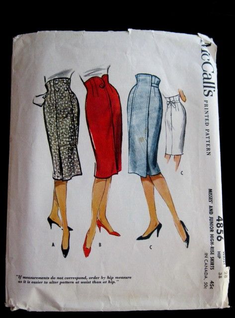 Sewing Patterns Skirt, 1950s Hollywood, Pencil Skirt Pattern, 1950s Patterns, 1950s Sewing Patterns, Patron Vintage, Design Moda, High Waisted Pencil Skirt, Langer Rock