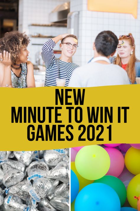 43 Minute to Win It Games With Instructions {NEW for 2021!} - Fun Party Pop School Minute To Win It Games, Best Minute To Win It Games For Adults, Group Minute To Win It Games Team Building, Party Minute To Win It Games, Part Games For Adults, Teen Minute To Win It, Minute To Win It Team Building, Minute To Win It Games For Large Groups, Minute To Win It Games For Work Team Building