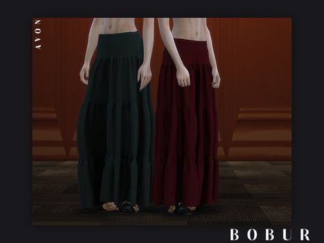 Bobur3's Bobur Avon skirt Ts4 Long Skirt, Sims 4 Maxi Skirt Cc, Long Skirt Sims 4 Cc, Sims 4 Maxi Skirt, Sims 4 Long Skirt, Ruffled Long Skirt, Sim4 Cc, Red Long Skirt, Female Sims