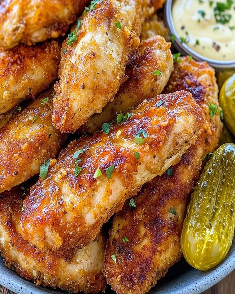 Pickle Juice Marinated Chicken Tenders recipe for tender, juicy chicken with a tangy twist. Perfect for weeknight dinners or BBQs. Enjoy! Pickle Juice Marinade Chicken, Pickle Juice Chicken, Marinated Chicken Tenders, Chicken Tender Recipes Easy, Chicken Tenders Recipe, Chicken Tender Recipes, Duck Recipes, Pickle Juice, Chicken Marinades