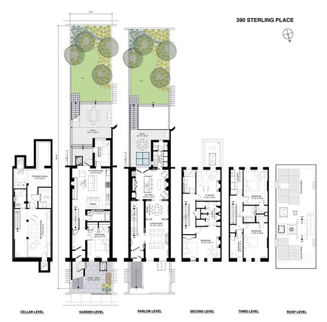 Brooklyn Townhouse, Brooklyn House, Luxury Townhouse, Modern Townhouse, Townhouse Designs, Architecture Portfolio, Architecture House, Floor Plan, House Plans