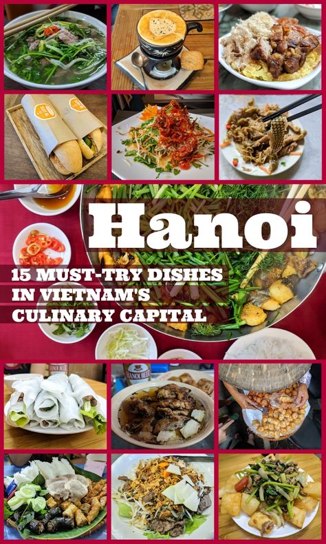 The Best Vietnamese Food in Hanoi: 15 Must-Try Dishes. What to eat in Vietnam's capital city plus the best restaurants and food stalls! This complete guide to dining in Hanoi includes iconic dishes like Cha Ca, Pho Bo, Bun Cha, Xoi Xeo (sticky rice with mung bean), Bun Bo Nam Bo, Pho Cuon, Nom Bo Kho (green papaya salad with dried beef), Banh Mi, egg coffee, Bahn Ran (Vietnamese donuts), and even cobra! #Hanoi #Vietnam #Food #Cuisine #Travel -By Wandering Wheatleys  via @wanderingwheatleys Beef Banh Mi, Bo Kho, Vietnam Trip, Dried Beef, Green Papaya Salad, Egg Coffee, Country Recipes, Vietnam Food, Green Papaya