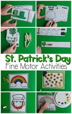 St Patricks Activities, March Themes, St Patricks Day Crafts For Kids, March Activities, St Patrick Day Activities, Fine Motor Activities For Kids, Motor Development, St Patrick's Day Crafts, Math Literacy