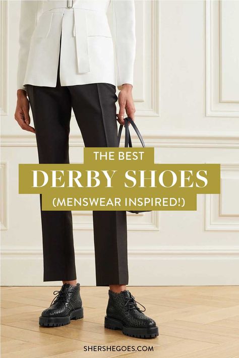 derby-shoes-womens Derby Shoes Women Outfit, Derby Shoes Outfit, Derby Shoes Women, Shoes Women Outfit, Best Chelsea Boots, Best White Sneakers, Brown Derby, Derby Outfits, Womens Outfit