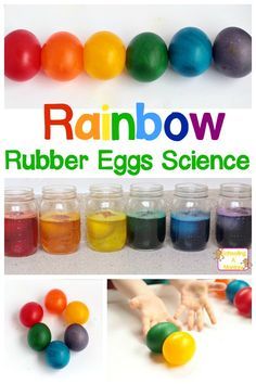 Eggs Experiment, Rubber Egg, Easter Science, Egg Experiments, Preschool Stem, Kid Experiments, Science Projects For Kids, Kids Science, Science Activities For Kids