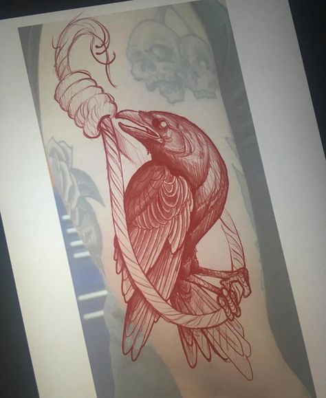 Crow Tattoo Design, Crow Tattoo, Raven Tattoo, Raven Art, Dark Art Tattoo, Tattoo Illustration, Tattoo Art Drawings, Desenho Tattoo, Dark Tattoo