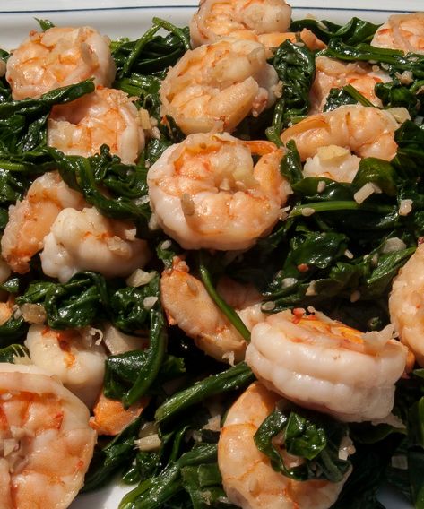 Sautéed Sesame Shrimp and Spinach - Lemon Thyme and Ginger Recipes With Spinach, Shrimp And Spinach Recipes, Macros Recipes, Crunchy Shrimp, Shrimp And Spinach, Sesame Shrimp, Ginger Recipe, New York Times Cooking, Lemon Thyme