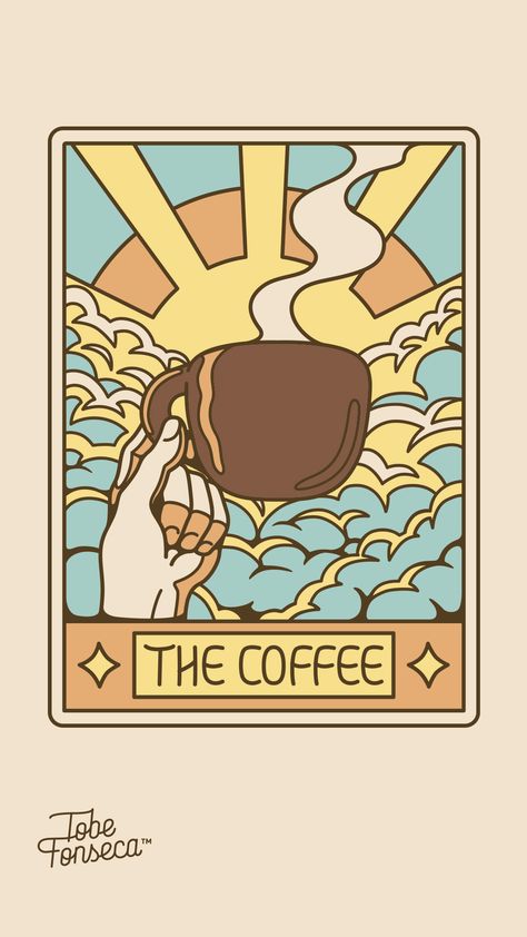 The Coffee Tarot Card - an artwork for coffee lovers 

#coffee #coffeelover #coffeeaddicted Coffee Tarot Card, Coffee Cards, Tarot Art, Card Illustration, Editorial Illustration, Cool Posters, Framed Tv, The Coffee, Tarot Card