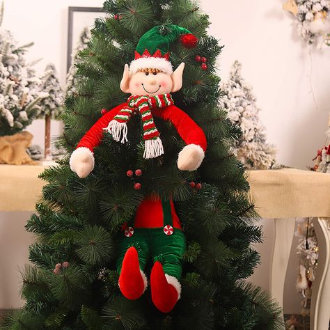 Santa Claus Elves, Xmas Tree Toppers, Christmas Elf Doll, Santa Claus Doll, Christmas Party Themes, Xmas Tree Ornament, Elf Doll, Merry Christmas Decoration, Merry Christmas To You