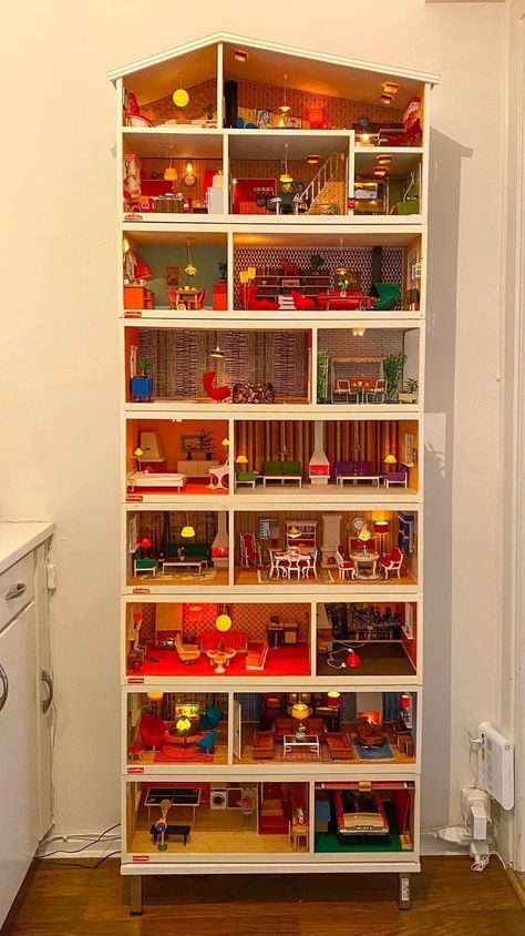 Wall Mounted Doll House, Vintage Doll House Furniture, Lundby Dollhouse, Vintage Doll House, Diy Barbie House, Doll House Plans, Mini Doll House, Doll House Crafts, Dolls House Interiors