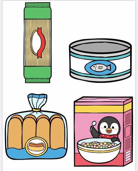 Paper Squishy Cereal, Paper Duck Food And Drink, Paper Doll Food, Paper Duck Food, Papel Duck, Duck Crafts, Food Paper, Aesthetic Profile Picture Cartoon Soft, Paper Doll Printable Templates