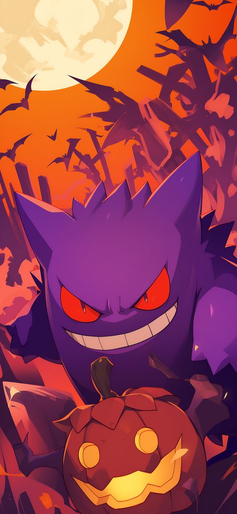 Halloween Gengar, Gengar Wallpapers, Gengar Art, Halloween Wallpaper, Pokemon, Halloween, Quick Saves, Art, Pokémon