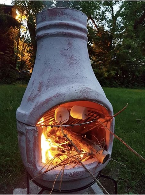 Outdoor Winter Party, Metal Chiminea, Clay Chiminea, Clay Fire Pit, Solar Powered Fountain, Garden Cooking, Steel Grill, Backyard Entertaining, Stainless Steel Grill