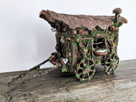 Fairy House Accessories, Miniature Wagon, Fairy Garden Tools, Moss And Lichen, Fairy Tree Houses, Horse Harness, Fairy Village, Fairy Accessories, The Caravan