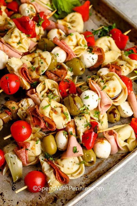 25 Simple & Tasty Cold Appetizers – The Kitchen Community Mini Italian Skewers, Marinated Tortellini Skewers, Tortellini Caprese Skewers, Tortellini Kabobs Antipasto Skewers, Antipasto Skewers With Tortellini, Tortellini Skewers Appetizers, Easy Antipasto, Italian Beer, Tortellini Skewers