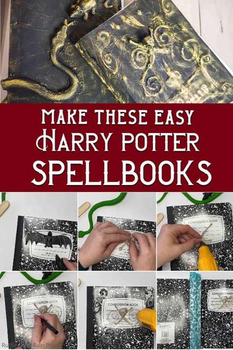 Harry Potter Diy Crafts, Harry Potter Spell Book, Harry Potter Notebook, Diy Harry Potter Crafts, Harry Potter Props, Harry Potter Theme Birthday, Harry Potter Halloween Party, Diy Harry Potter, Harry Potter Classroom