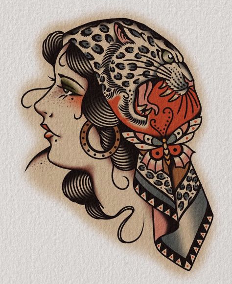 Traditional Tattoo Woman Face, Traditional Tattoo Girls, Female Tattoo Designs, Traditional Back Tattoo, Traditional Tattoo Woman, Tato Tradisional, Traditional Tattoo Flash Art, Traditional Tattoo Inspiration, Traditional Style Tattoo