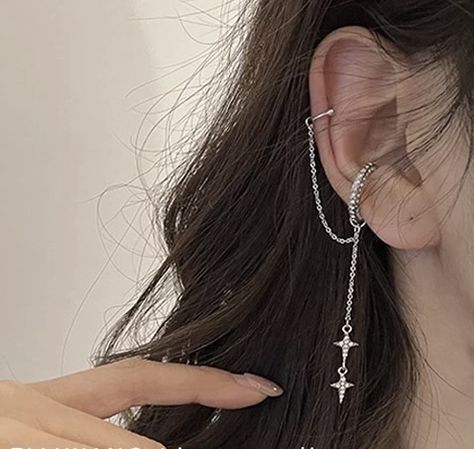 No Piercing Earrings, Grunge Earrings, Piercing Earrings, Star Cluster, Conch Earring, Wrap Earrings, Cuff Jewelry, Silver Ear Cuff, Beautiful Gift Wrapping