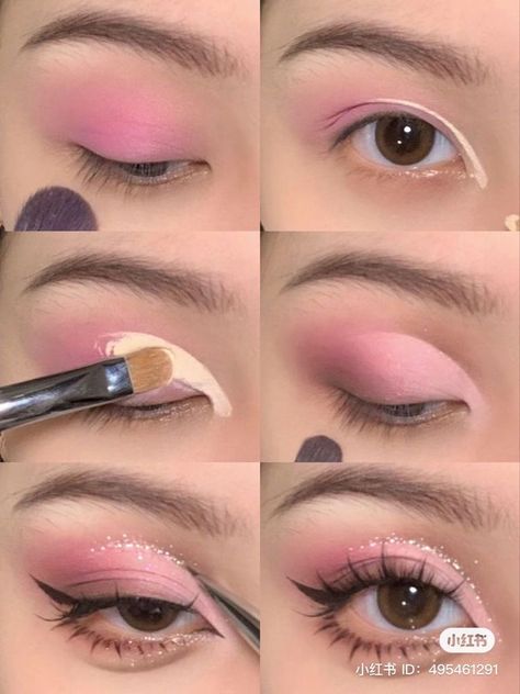 Pink Douyin Makeup, Spring Makeup Ideas, Cute Eye Makeup, Doll Eye Makeup, Korean Eye Makeup, Ethereal Makeup, Pinterest Makeup, Dope Makeup, Eye Makeup Designs