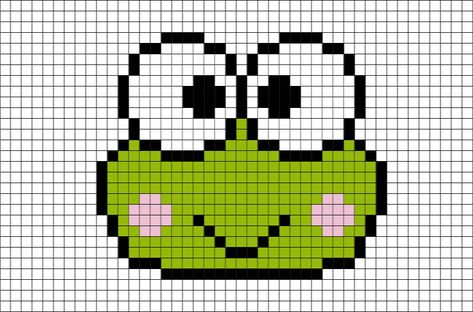 Keroppi Png, Pixel Template, Stitch Bag, Modele Pixel Art, 8 Bit Art, Crochet Leaf Patterns, Graph Paper Drawings, Easy Pixel Art, Pixel Art Templates