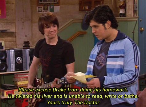 Drake And Josh Quotes, Drake Parker, Funny Memories, Drake & Josh, Drake And Josh, Drake Quotes, Response Memes, Drake Bell, Just Like Heaven