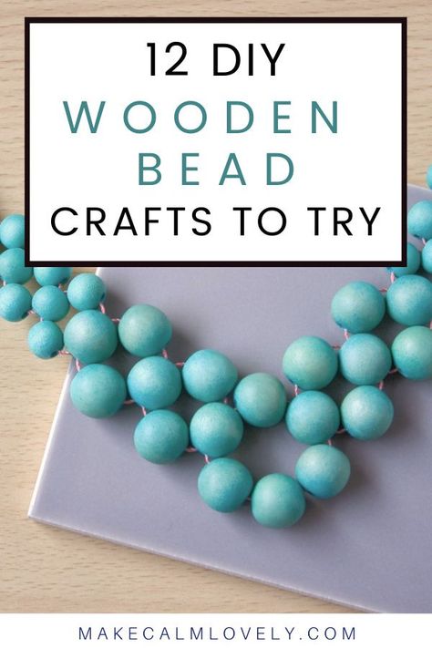 Easy fast and fun wooden bead DIY craft projects Diy Crafts Using Wooden Beads, Wooden Bead Flower, 20mm Bead Crafts, Bead Projects For Adults, Large Wooden Beads Decor, What To Do With Wooden Beads, Wooden Bead Crafts Christmas Ornament, Wood Bead Jewelry Ideas, Wood Bead Decor Ideas