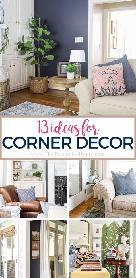 Room Corner Decoration, Corner Decorating Ideas, Living Room Corner Decor, Dining Room Corner, Corner Decoration, Corner Furniture, Corner Bookshelves, Organisation Ideas, Bedroom Corner