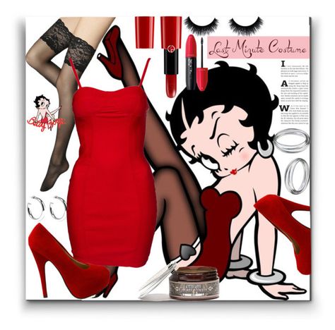 "Halloween Costume Betty Boop" by marionmeyer on Polyvore featuring Mode, Betty Boop, Fogal, Apothecary 87, Giorgio Armani, Revlon, Jaeger, Sophie Buhai und halloweencostume Betty Boop Halloween Costume, Betty Boop Costume, Betty Boop Makeup, Girl Group Halloween Costumes, Betty Boop Halloween, Pretty Halloween Costumes, Lingerie Photoshoot, Cute Curly Hairstyles, Halloween Costumes Friends