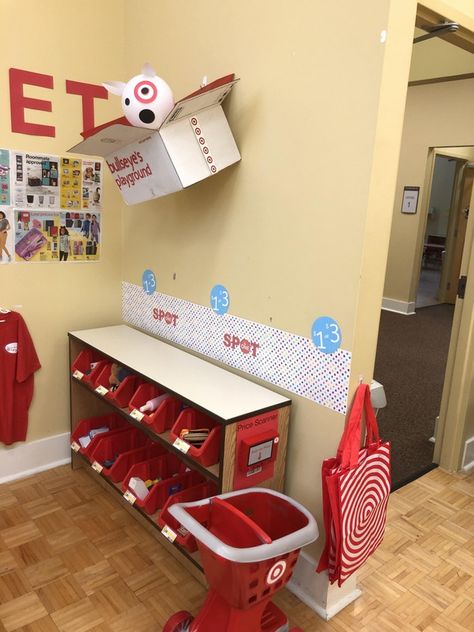 Target Classroom, Pumpkin Spiced Latte, Target Store, Space Classroom, Prop Box, Dramatic Play Preschool, Dramatic Play Area, Toddler Playroom, Shopping Carts