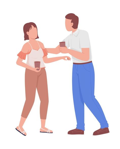 Couple drinking coffee semi flat color vector characters. Editable figures. Full body people on white. Having fun together simple cartoon style illustration for web graphic design and animation Couple Drinking Coffee, Couple Drinking, Vector Characters, Coffee Illustration, Web Graphic Design, Simple Cartoon, Drinking Coffee, Vector Character, Color Vector