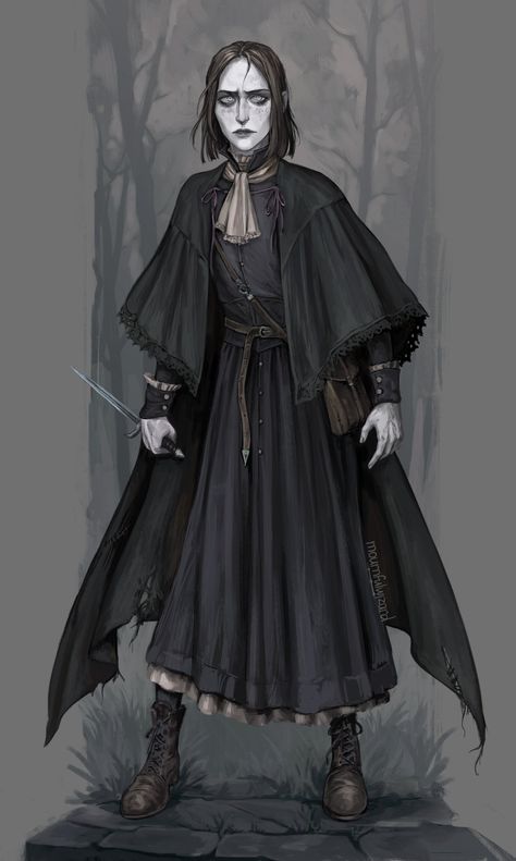 Edgy Dnd Character, Undertaker Character Design, Necromancer Fashion, Larp Necromancer, Dark Priestess Character Design, Dark Witch Character Design, Necromancer Pose, Young Witch Character Design, Gothic Dnd Character